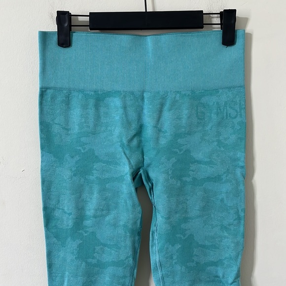 Gymshark Adapt Camo Seamless Full Length Butt Scrunch Aqua Leggings Size Medium - Picture 4 of 10
